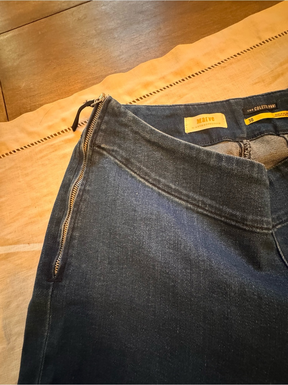 Maeve The Adaptive Seated Colette Denim Cropped Wide-Leg in Medium Blue Size 30 - Picture 12 of 15